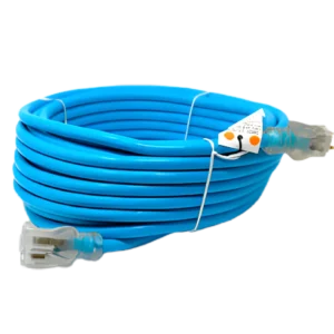 100-Foot Blue 12/3 SJEOW-UL OSHA Power Extension Cord