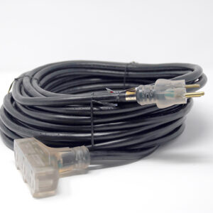 100-Foot 12/3 SJTWA-UL Triple-Tap Extension Power Cord - Black