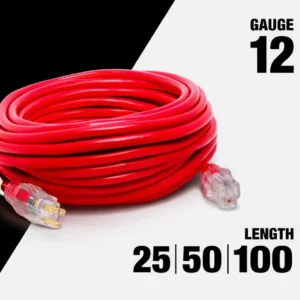 Heavy-Duty 12/3 SJTWA-UL Extension Cord with Lighted Ends (OSHA Compliant)