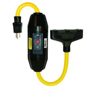 2-Foot Heavy-Duty In-Line GFCI with Triple Tap - 20 Amp Rated