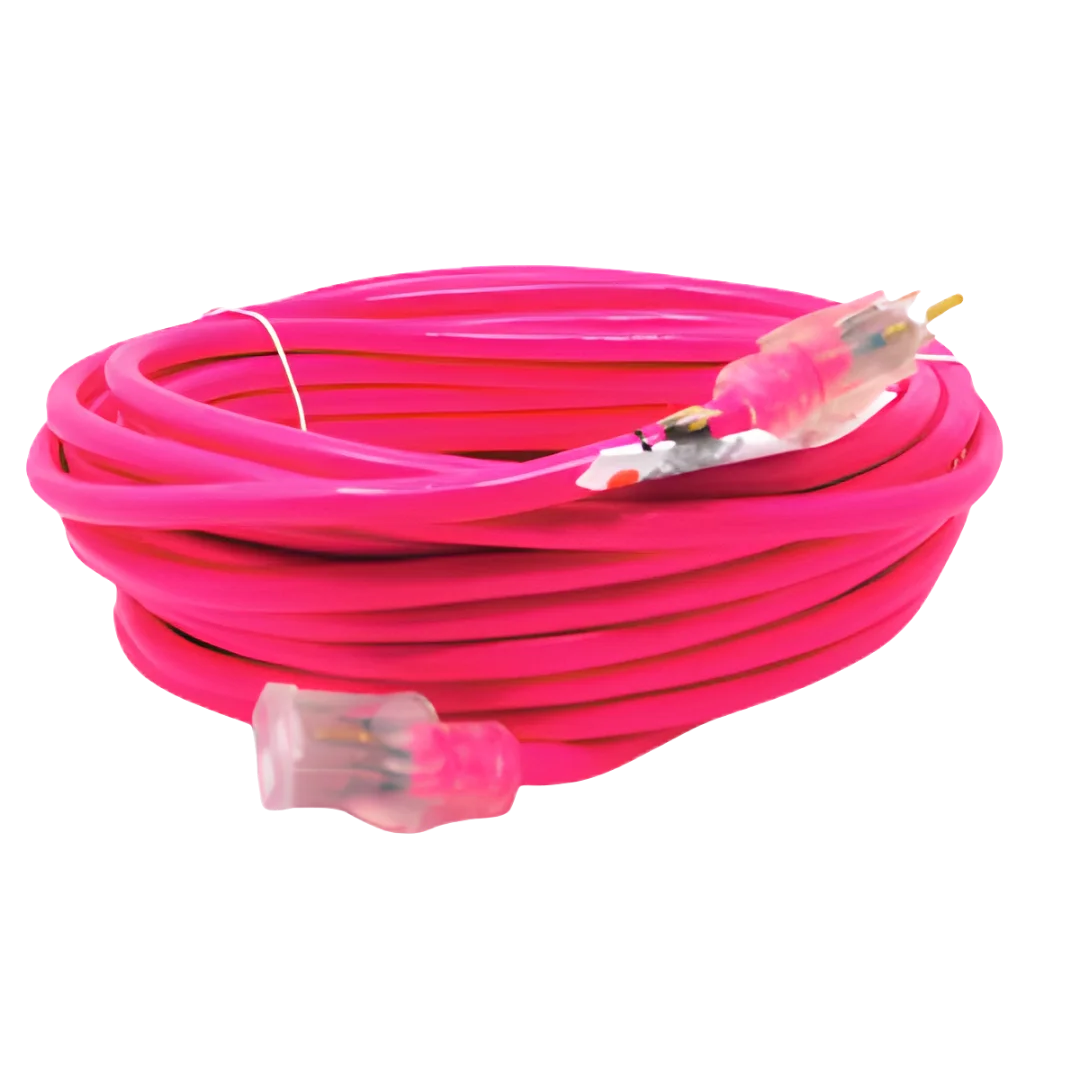 100-Foot Pink 12/3 SJTWA-UL OSHA Power Extension Cord