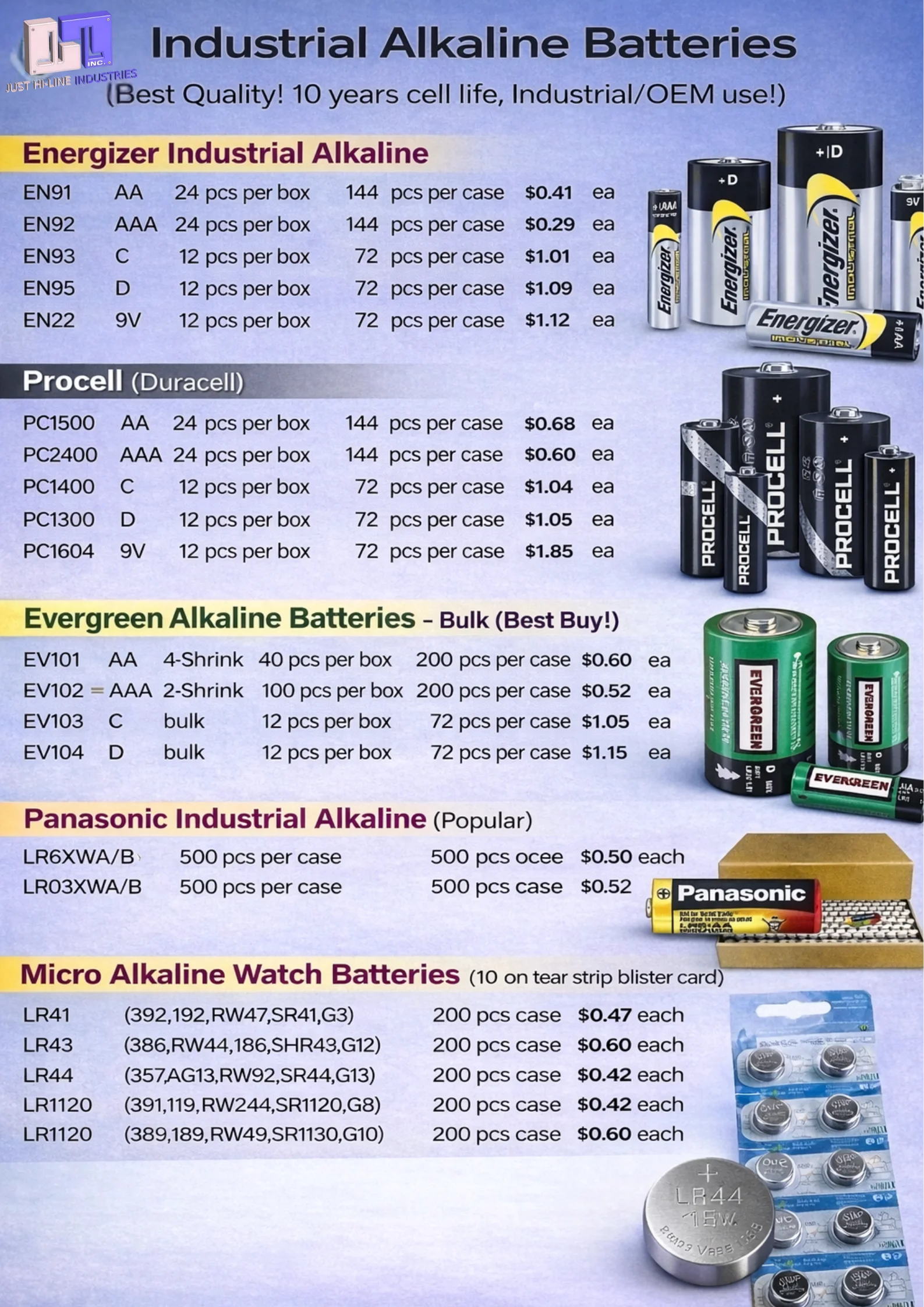 Industrial Alkaline Batteries